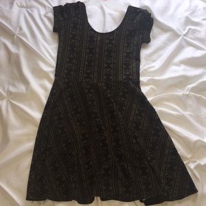 Green and Black Mini Dress